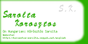 sarolta korosztos business card