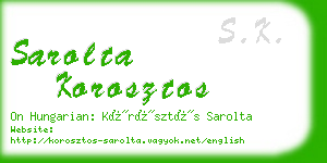 sarolta korosztos business card